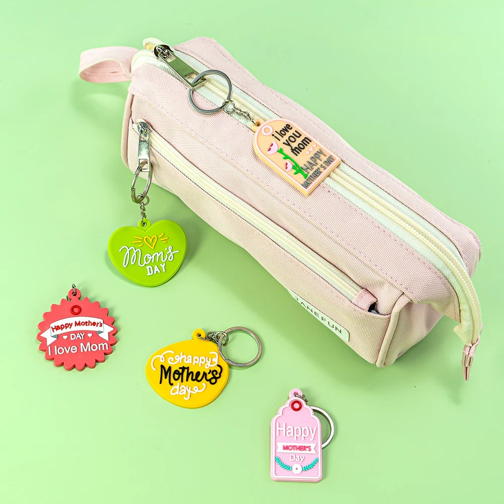 Personalized Mother's Day Keychain Custom Heart-Shaped Charm for Women Kids and Promotional Keychain Gifts