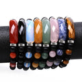 Handmade 8MM Gemstone Healing Fashion Jewelry Woman Custom Name Faceted  Crystal Bridge Bracelet Stone Beaded Bracelet for Man
