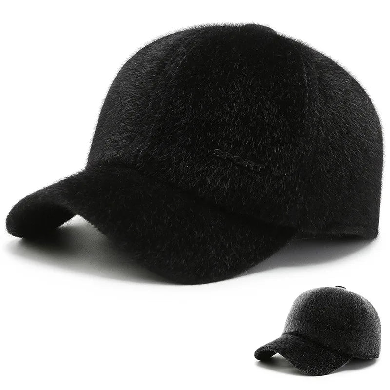 Winter Cotton Men's Hat Woolen Outdoor Biking Warm Velvet Baseball Cap Sports Caps