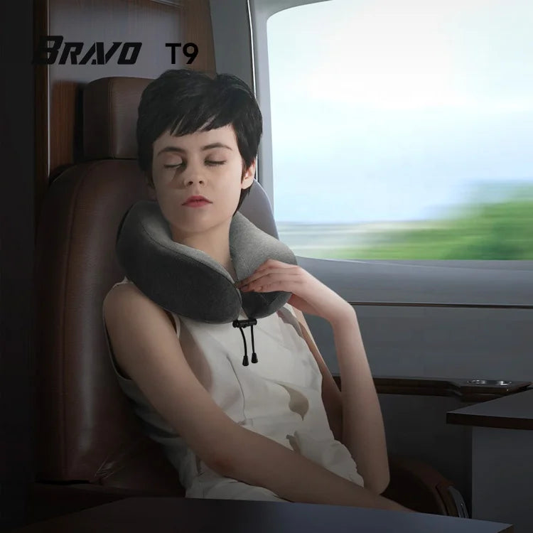 Bravo Neck Pillow for Traveling Upgraded Neck Pillow for Airplane Memory Foam Travel Pillow