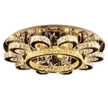 Luxury Remote Control Crystal Ceiling Lamp Semi-Recessed Stainless Steel Base for Room Decoration