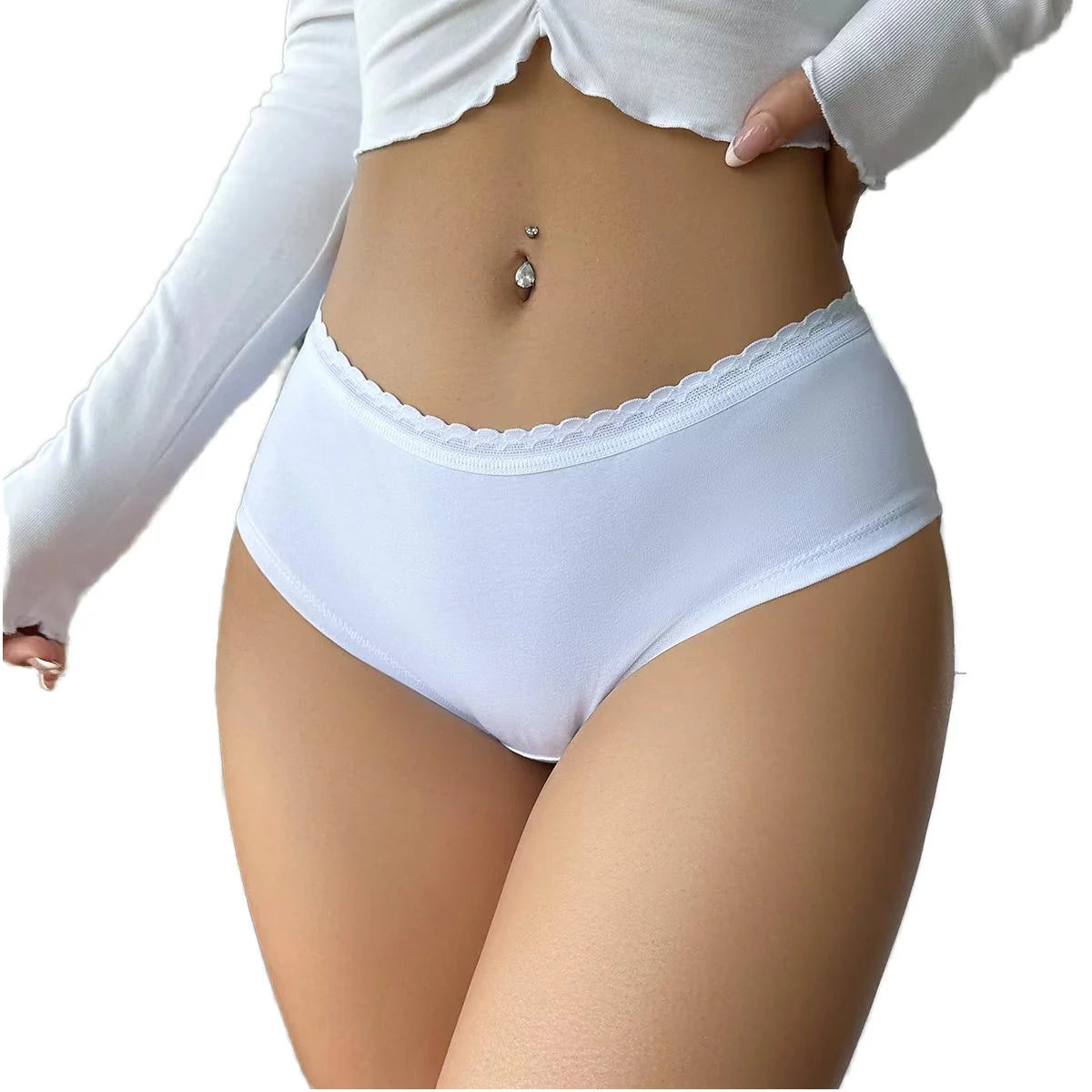 Low-Rise Ladies Cotton Underwear Plus Size Solid Color Briefs Antibacterial Seamless Design ODM Wholesale Factory Thin Everyday