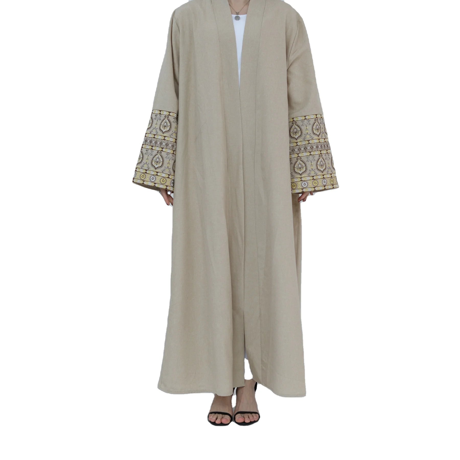 2024 Eid Ramadan Dubai Embroidery Abaya Maxi Dress Islam Arab Robe Women Cardigan Open Abaya Kimono