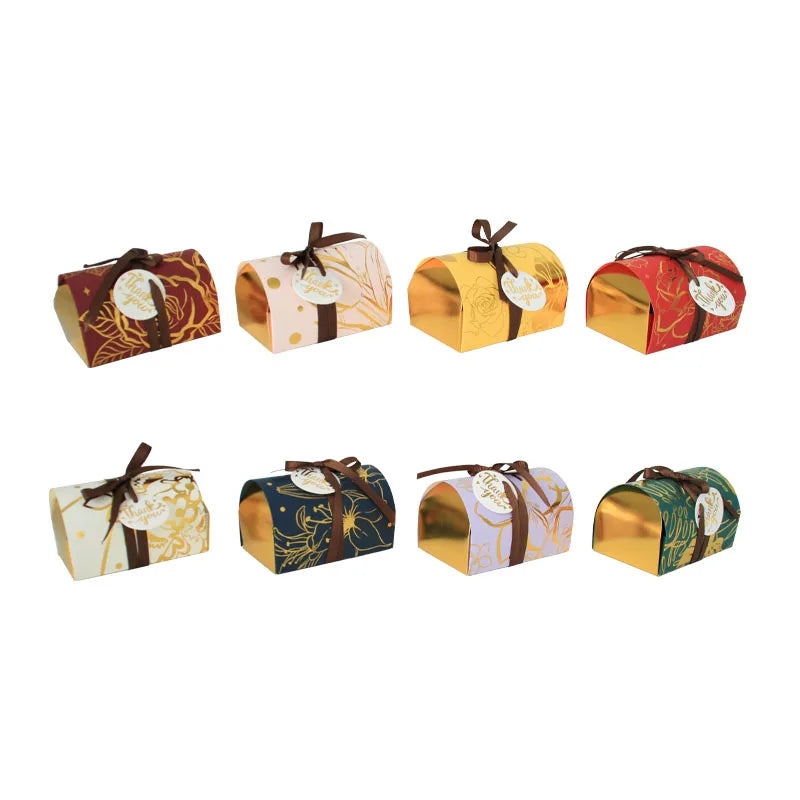 Newe Design  Paper Box for  Wedding Decoration Favors Gift Box Candy Chocolate Packing Box with Pearl Ribbon