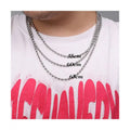 Chris April 316L Stainless Steel PVD Silver Plated Oval Beads Chain Necklace