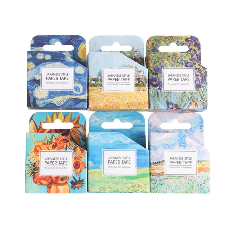 Creative School Student Kids Van Gogh Article Washi Tape  Journal Craft Photo DIY Masking Tape Stationery Supplies 1.5cm*5m
