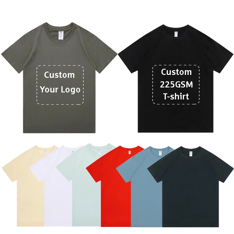 Customized Heat Transfer Printing Unisex 100% Cotton Oversized Tshirts 225GSM Heavyweight Drop Shoulder Men's Sublimated T-Shirt