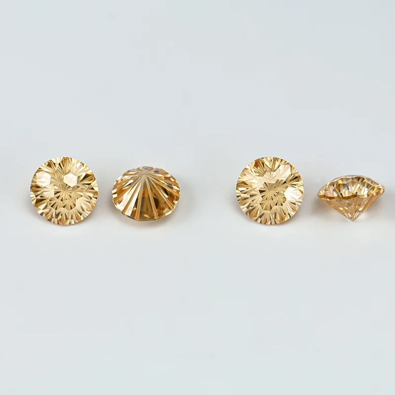 Xingyue Top Quality Loose Gemstone Noble Gold Color Moissanites Diamond VVS Clarity Firework Cut Moissanite Jewelry