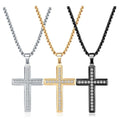 Nabest Stainless Steel Cross Pendant Necklace Cubic Zircon Jewelry for Women Men Wholesale
