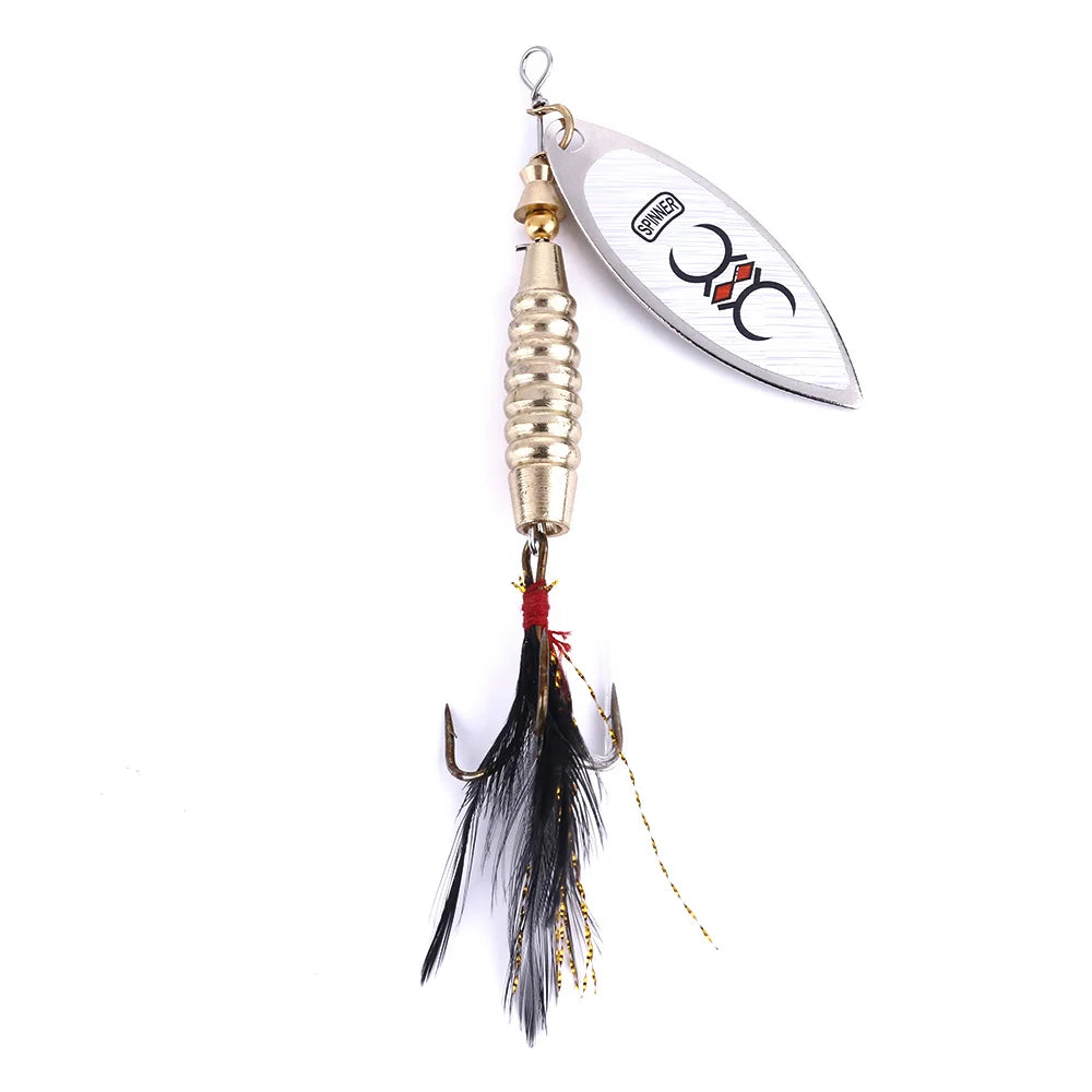 8.7CM/17.5G Hot Sell Fishing Lure Items Spoon Metal Lure Bait Rotating Sequin Bait Sea Bass Black Fish Hard Bait Spinner Pesca