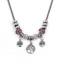 Vintage Tree of Life Beaded Necklace Bohemian Style Stainless Steel Tree of Life Zircon Pendant Necklace