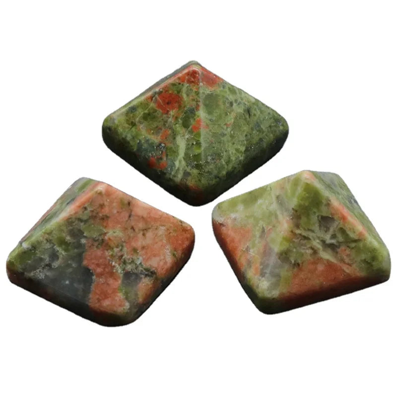HZ natural gemstone High Quality Wholesale Mini Quartz Crystal Unakite Pyramid Healing Decoration for Gift
