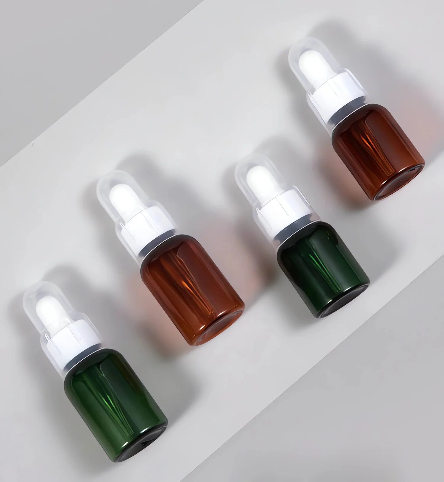 Bulk Bottle Amber Black 25ml 30ml 50ml PET Plastic Dropper Essential Oil Bottle With White Dropper Cheap"WeTrust"