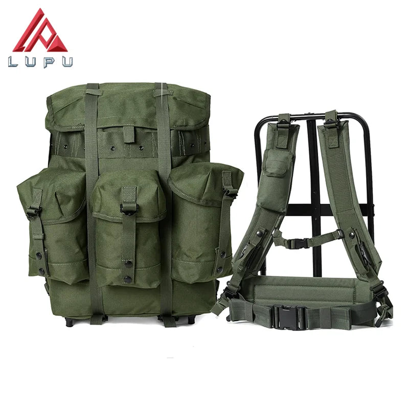 80L Tactical Backpack with Anti-Theft Feature Durable Polyester Lining and Internal Frame Fashionable Design with Metal Frame