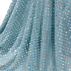 FB003 Factory New square Glass Design Crystal Mesh Fabric 3*3mm Glass Rhinestone Fabric