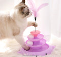 New Arrival Eco-Friendly 3-Layer Turntable Feather Tease Cat Toy Detachable Plastic Ball for Cat Play