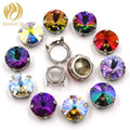 High Quality Rivoli Shape Crystal AB Color Glass Strass Claws Rhinestones
