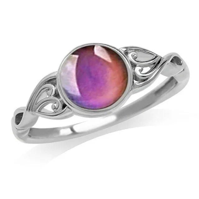 Creative Simple Dainty Minimalist Rings Jewelry Temperature Sensor Color Changing Emotion Feeling Mood Ring for Women