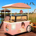 Portable Gelato Cart Customizable Drink Ready Ice Cream Cart Stainless Steel Frozen Treat Cart