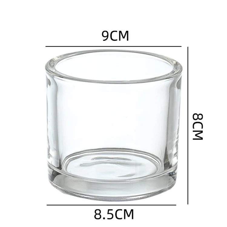 Wholesale Transparent Empty Wide Mouth Glass Wax Candle Jar for Candle Making