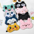 Cute 3D Cartoon Eye Mask OEM Custom logo Natural Soft Plush Eye Shade Eye Sleep Mask for Sleeping