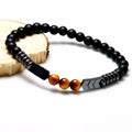 Men's Trendy Tiger Eye Chain Bracelet with Natural Matte Black Onyx Beads Arrow Red Iron Ore Buddha Ornaments-Best Wedding Gift