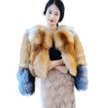 Women Luxury fox Fur Coat Winter Warm Real fox Fur Jacket Detachable Fur Fashion Lady Jacket