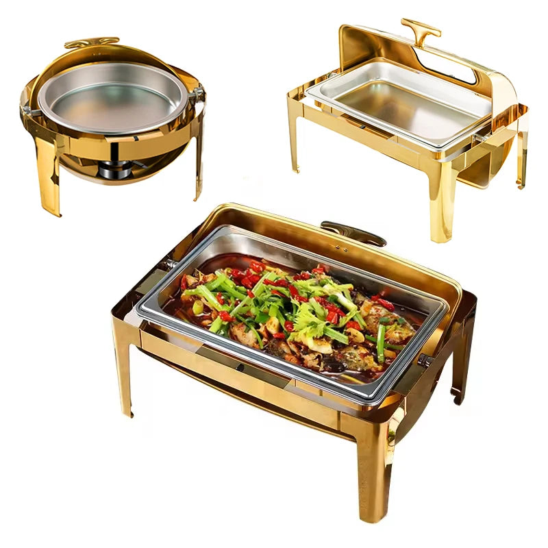 Other Hotel Catering Set Roll Top Chafing Dishes Buffet Stove Food Warm for Restaurant Serving