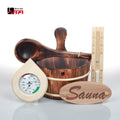 Direct Manufacturer Hot Sale Carbonizing Wood 5L Sauna Wooden Bucket Set for Steam Room Traditional Sauna