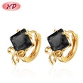 Wholesale Jewelry Supplier Classic Crystal Zircon 18K Gold Plated Women Hoop Huggie Earrings Jewelry for Wedding