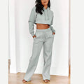 Custom Logo Outfits for Ladies Fleece Sweatsuit High Quality Tracksuit 2 Piece Cropped Hoodie an Sweatpants Jogging Suit Women