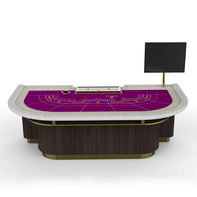 Deluxe Wooden Casino Gaming Table for Poker & Mahjong Touch Screen Enabled for Enhanced Entertainment Experience