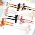 Wholesale Custom Retro Flower Rose Chopsticks Sticks Leopard Hair Fork Clips for Long Hair