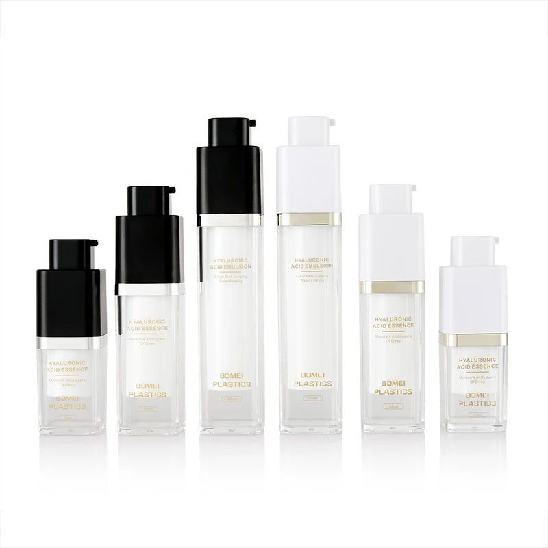 15ml30ml50mlSquare Acrylic Airless Rotatable Pump Lotion BottleEmpty Refillable Acrylic Makeup Cosmetic Jar Containers