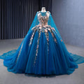 Rsm231053 New Style Women'S Banquet Long A-Line Shawl Applique Applique Evening Dress Party Dress