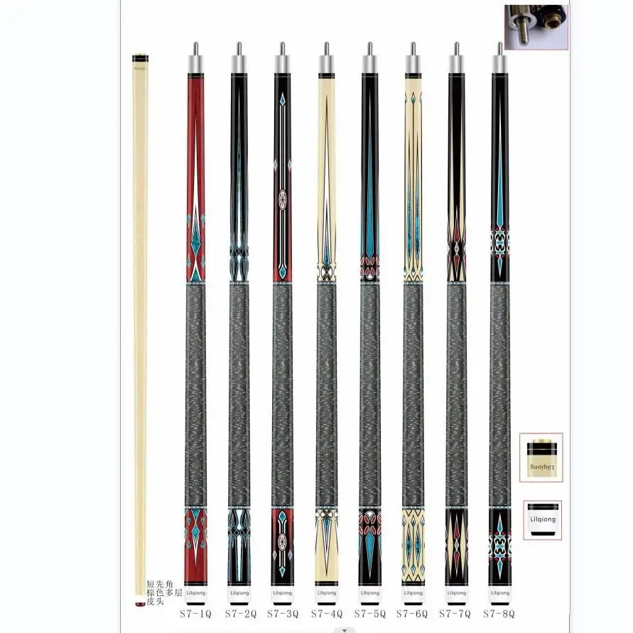 Superior Quality Uni-lock Joint Maple Wood 58inch 1/2-pc Billiard Pool Cue Stick