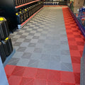 Heavy Duty PVC Garage Interlocking Floor Tiles Industrial Car Mat Easy Click Installation Graphic Design Solution