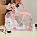 Wholesale Newest Cartoon PVC Transparent Wash Bag Fashionable Waterproof Makeup Storage Bag with Zipper Closure for Girls