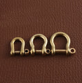 Handmade DIY Brass Horseshoe Buckle D-Type Bulb Buckle Leather Keychain Hardware Accessories