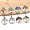 Wholesale Natural Healing Stone Crystal Pendant Tree of Life Gravel Pendant for DIY Necklace Making