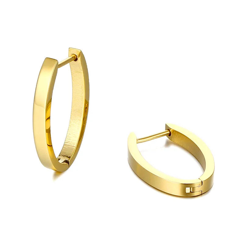 Wholesale U-shaped Open Earrings Stainless Steel Jewelry Gift 18k Gold Plated Hoop Earrings For Women