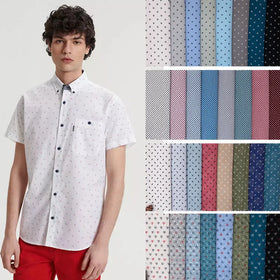 Eco-friendly Customized 65% Polyester 35% Cotton Poplin Printed Woven Herringbone Slub Lining Fabric for Mens Shirt