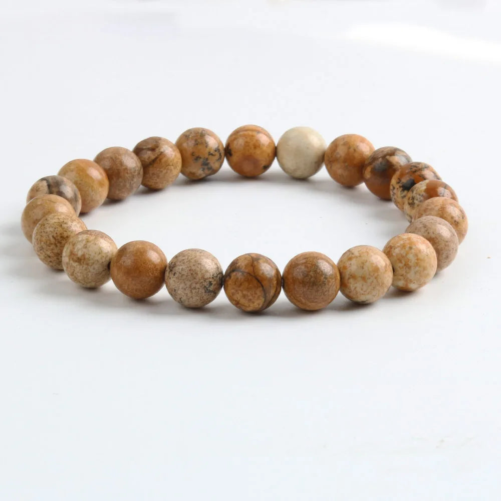 Wholesale  Beads  1000 Layer  Bracelet Natural Stone Brown Pattern Polished Bangles Bohemian Gemstone Orthodox Healing Jewelry