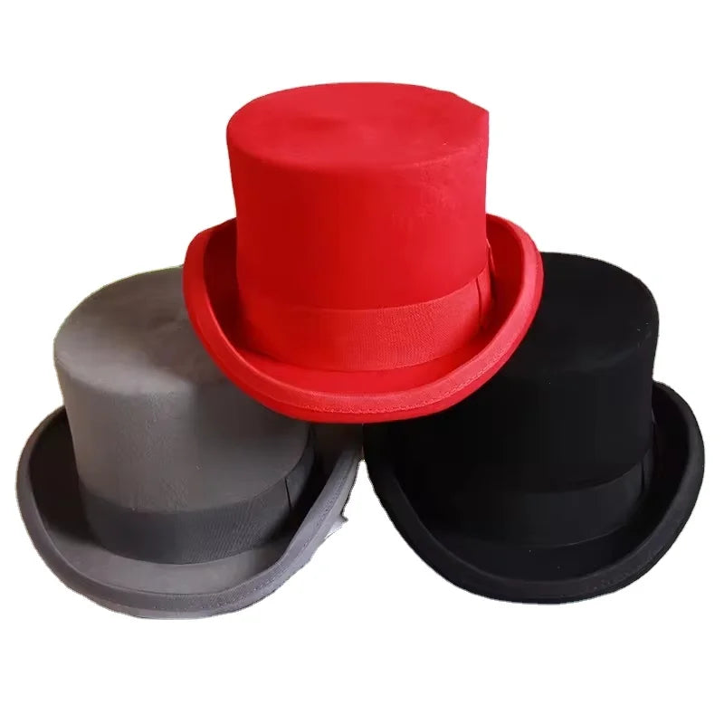 OEM Wholesale Cosplay Top Secret Folding Magic Prop Adult Felt Bowler Magician Top Hat