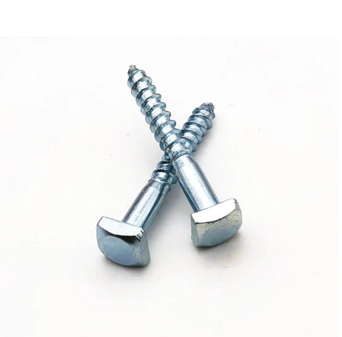 Wholesales M6 Zinc Plated Wood Screw Rectangular Square Head Screw T Shape Wood Screw