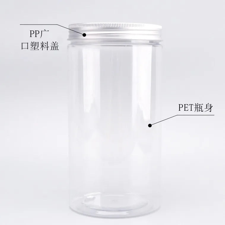 3oz 8oz 200ml 250ml 400ml 1kg Large Tall Eco Friendly Capsules Jars with Lid Vitamin Closures Clear Plastic PET Beauty Packaging