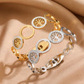 Women's Luxury Designer Bangle Stainless Steel Jewelry Tree of Life Trend Cuff Bracelet Female Bangles for Women Gift Jewelry