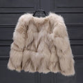 Custom Ladies Fashion Winter Real Fur Coat Short Form Fox Fur Belly and Legs Fur Coat Women