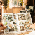20 Sheets/pack Dual Material Sticker Book Poetic Life Series Teenage Theme Stickers 6 Types