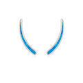 YFN Jewelry 925 Sterling Silver Custom Opal Crawler Bar Ear Climber Earrings